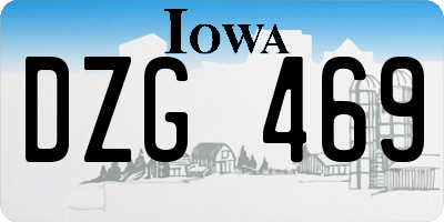 IA license plate DZG469