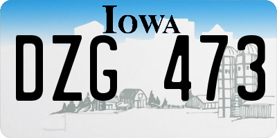 IA license plate DZG473