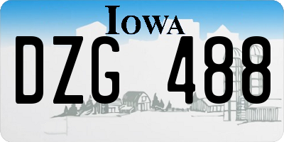 IA license plate DZG488