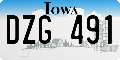 IA license plate DZG491