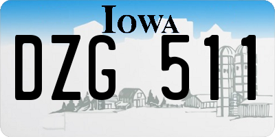 IA license plate DZG511