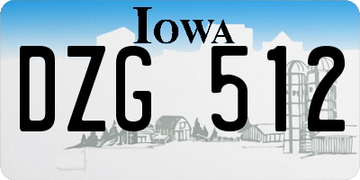 IA license plate DZG512