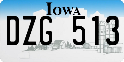 IA license plate DZG513