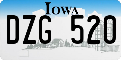 IA license plate DZG520