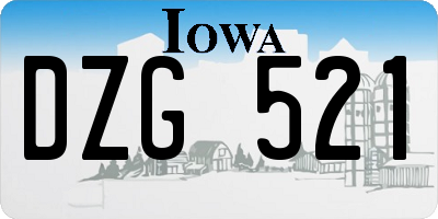 IA license plate DZG521