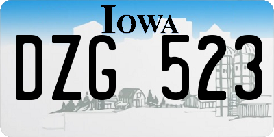 IA license plate DZG523