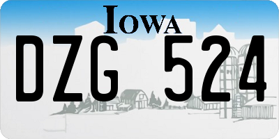 IA license plate DZG524