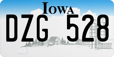 IA license plate DZG528