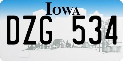 IA license plate DZG534
