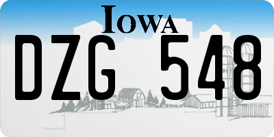 IA license plate DZG548