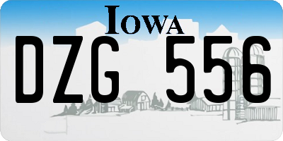 IA license plate DZG556