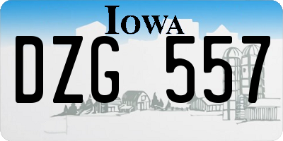 IA license plate DZG557