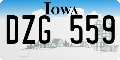 IA license plate DZG559