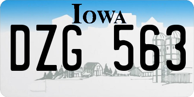 IA license plate DZG563