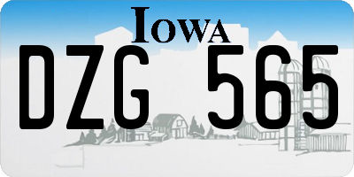 IA license plate DZG565