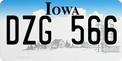 IA license plate DZG566