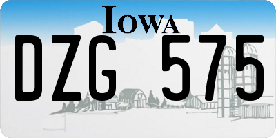 IA license plate DZG575