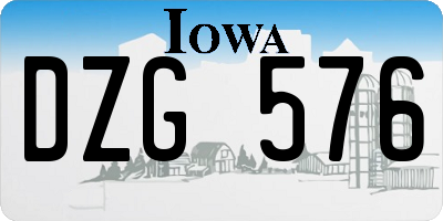 IA license plate DZG576