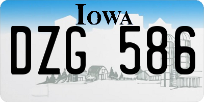 IA license plate DZG586