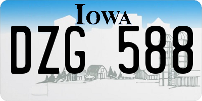 IA license plate DZG588