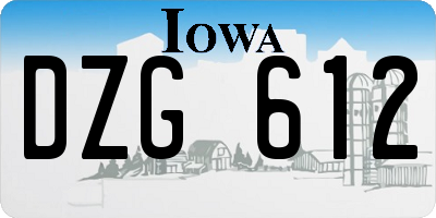 IA license plate DZG612