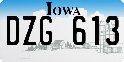 IA license plate DZG613