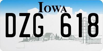 IA license plate DZG618