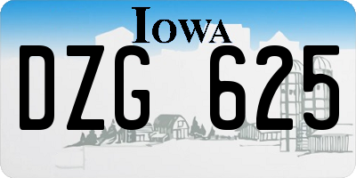 IA license plate DZG625