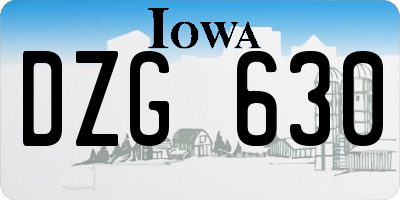 IA license plate DZG630
