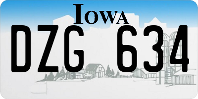IA license plate DZG634