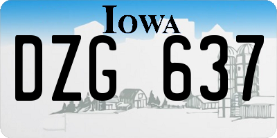 IA license plate DZG637