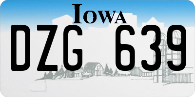 IA license plate DZG639