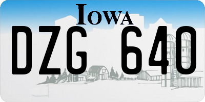 IA license plate DZG640