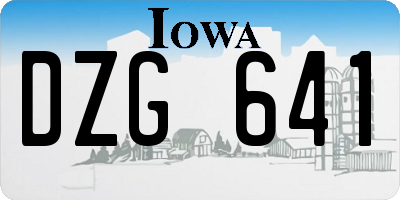IA license plate DZG641