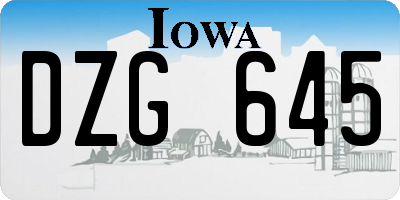 IA license plate DZG645