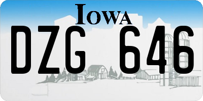 IA license plate DZG646