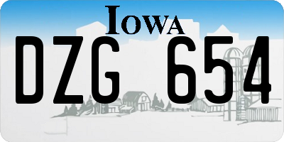 IA license plate DZG654