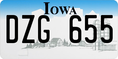 IA license plate DZG655