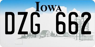 IA license plate DZG662
