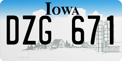IA license plate DZG671