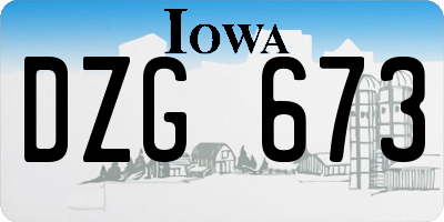 IA license plate DZG673