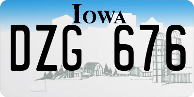 IA license plate DZG676