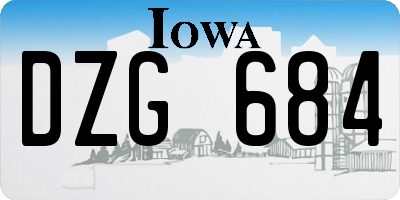 IA license plate DZG684