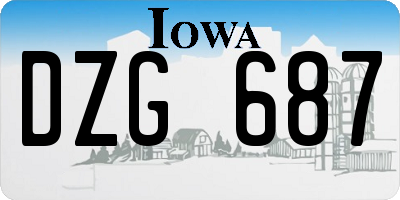 IA license plate DZG687