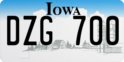 IA license plate DZG700