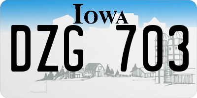 IA license plate DZG703