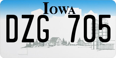 IA license plate DZG705