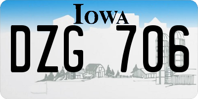 IA license plate DZG706