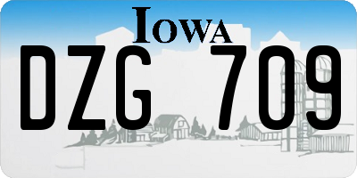 IA license plate DZG709