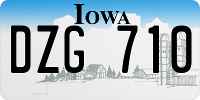 IA license plate DZG710